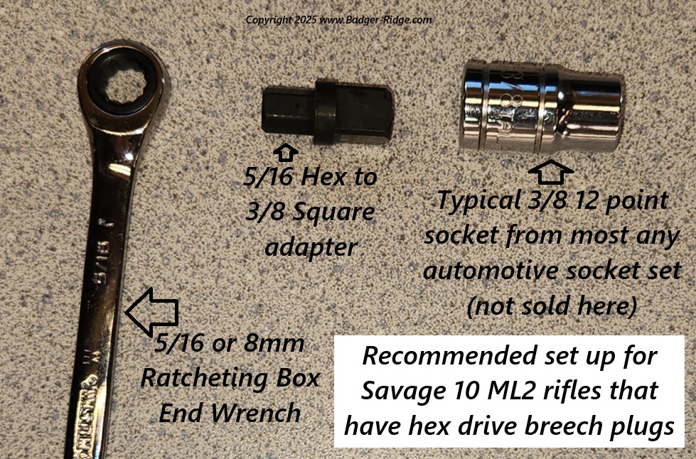 Hex drive EZ setup - for Savage 10ML2 with hex drive breech plug