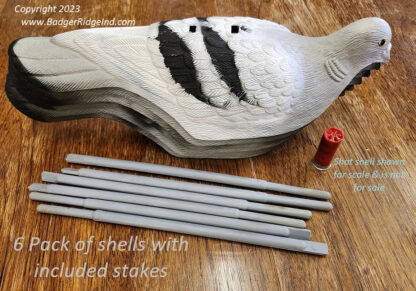 6 Pack pigeon decoy shells with stakes