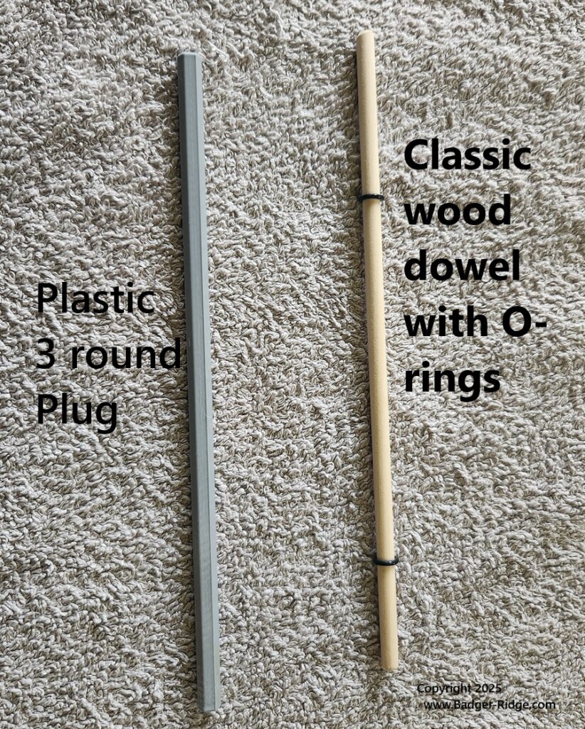 Wood and Plastic 3 round plug for Mossberg M500 shotgun side by side