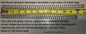 Versa Max worn out action spring against new spring