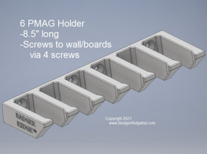 Wall mount AR15 6 Pmag holder