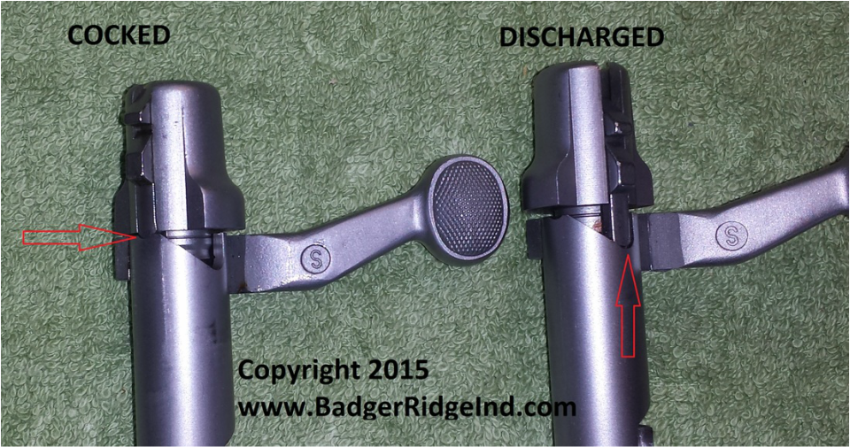 2 Remington 700 bolts comparing cocked to discharged