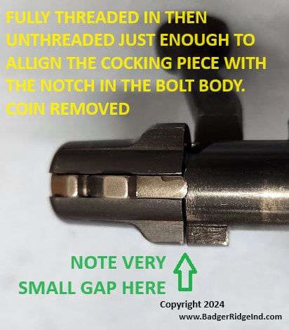 Proper gap and alignment of a bolt plug/firing pin to bolt body