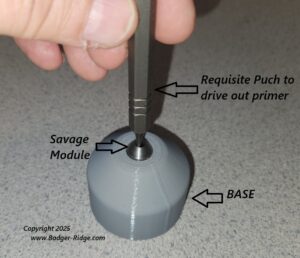 Badger Ridge's Savage Module depriming system in use
