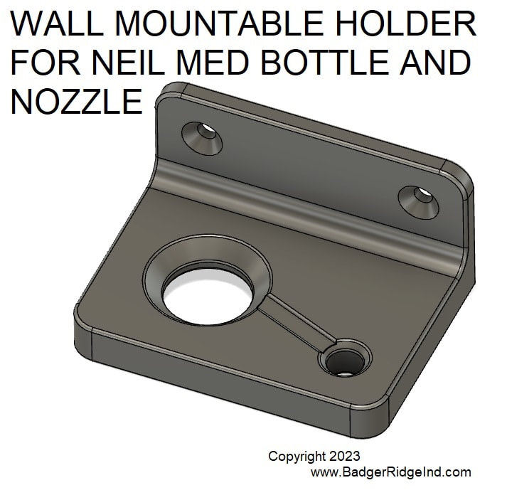 Wall Mount for Neil Med Bottle and Nozzle