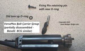 VersaMax Bolt Carrier Group replacing Firing Pin Retainer Pin Oring