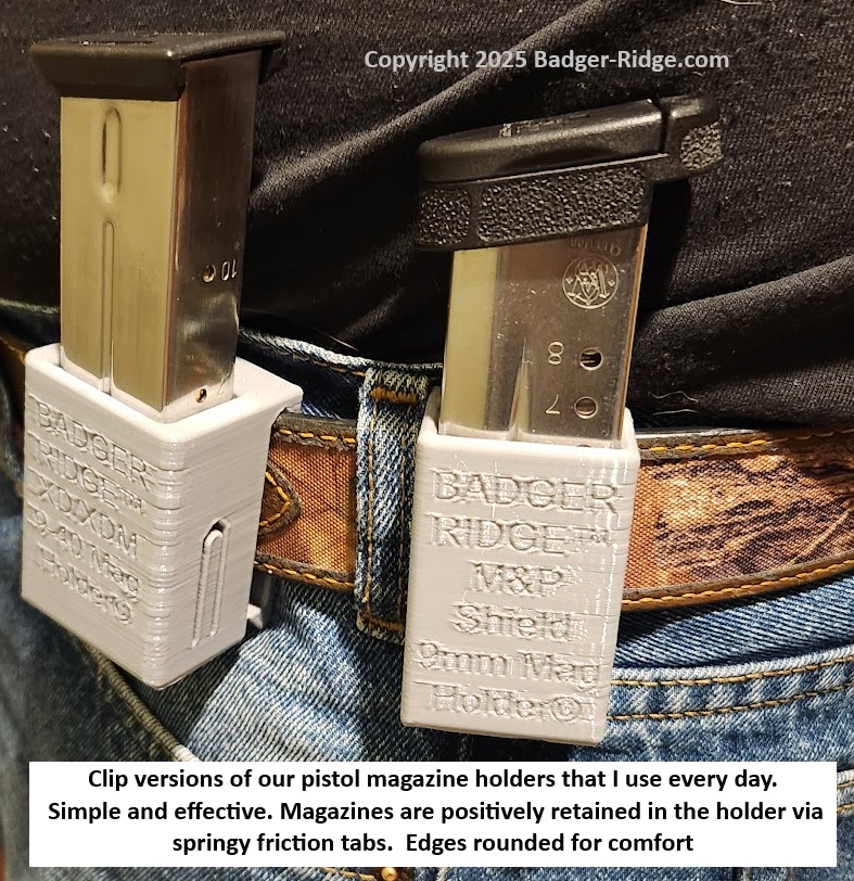 Two clip versions on a belt