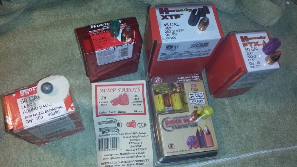 Various Projectiles for a 50 cal muzzle loader